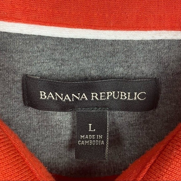 Banana Republic Polo Shirt Mens Large Orange Short Sleeve Casual - Picture 3 of 5